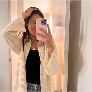 REFORMATION Fantino Cream Cardigan L